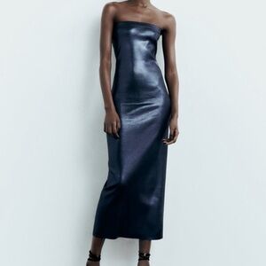 Zara Foil Knit Midnight Blue dress